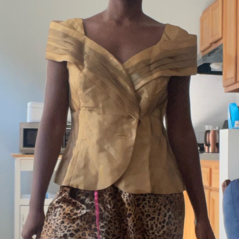 Alex Evenings Gold Draped Vest